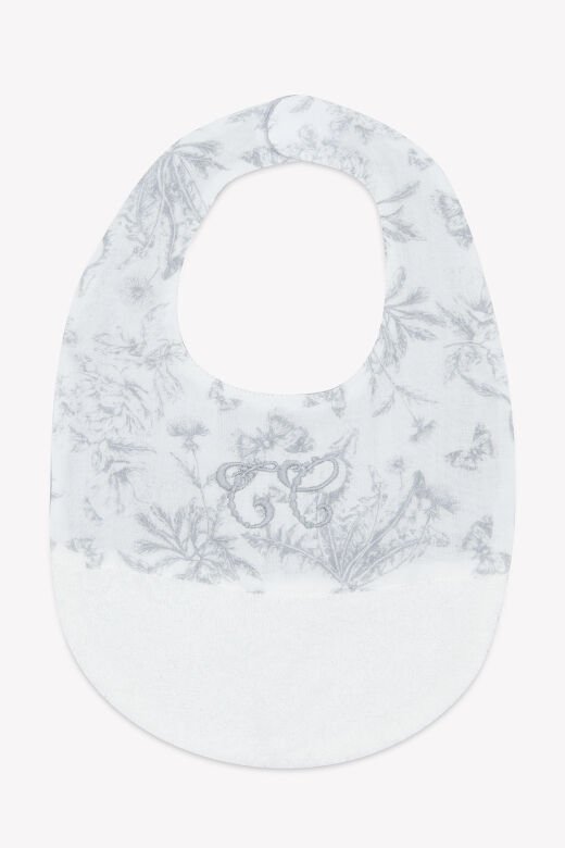 Mama önlüğü T2 Toile de Jouy Marine Gris clair rayé - Gris Clair - Açık gri - T2