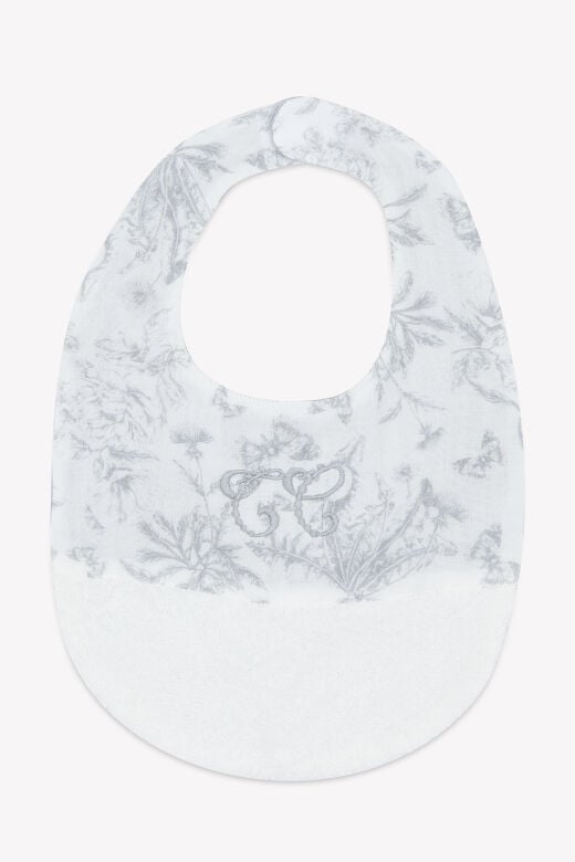 Mama önlüğü T2 Toile de Jouy Marine Gris clair rayé - T2