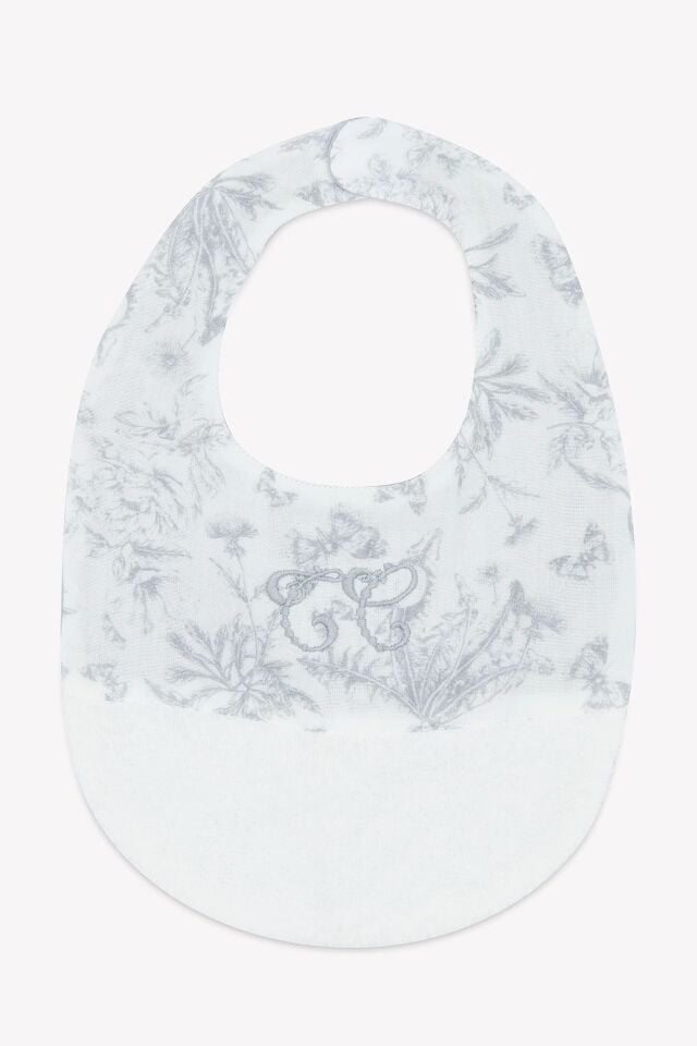 Mama önlüğü T2 Toile de Jouy Marine Gris clair rayé - T2