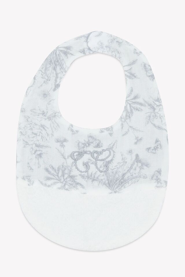 Mama önlüğü T2 Toile de Jouy Marine Gris clair rayé - T2