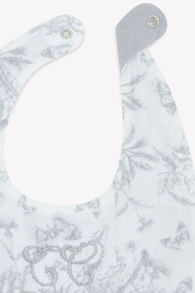 Mama önlüğü T2 Toile de Jouy Marine Gris clair rayé - T2