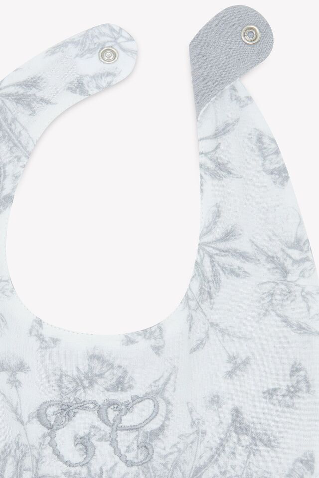 Mama önlüğü T2 Toile de Jouy Marine Gris clair rayé - T2