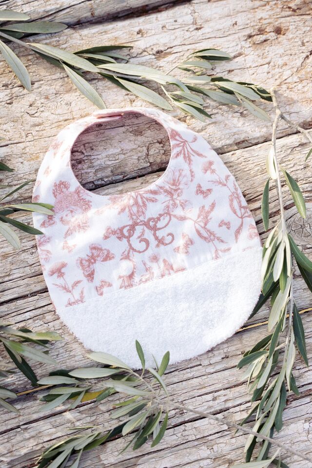 Mama önlüğü T2 Toile de Jouy Marine Rose thé - TU