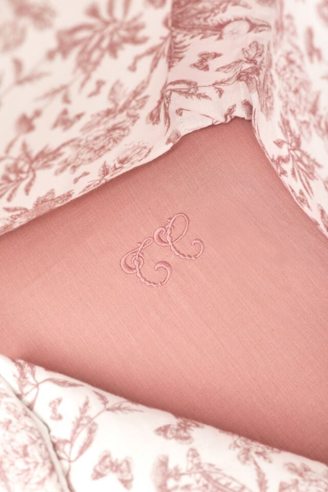 Çarşaf Toile de Jouy Rose thé - TU