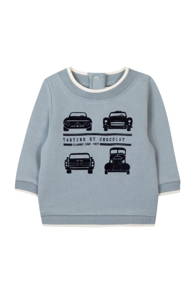 arabalı SWEATSHIRT Mavi - 1Y