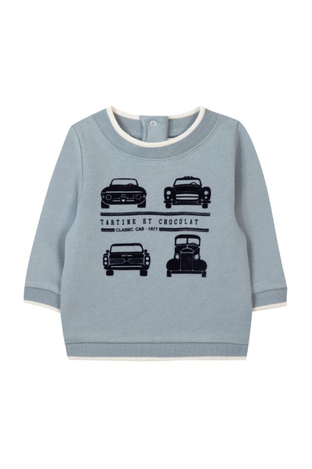 Arabalı Sweatshırt Mavi - 3Y