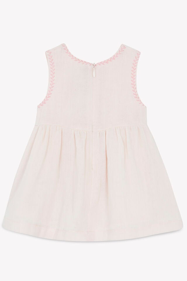 Çiçek Nakışlı Elbise Rose pâle - 18M
