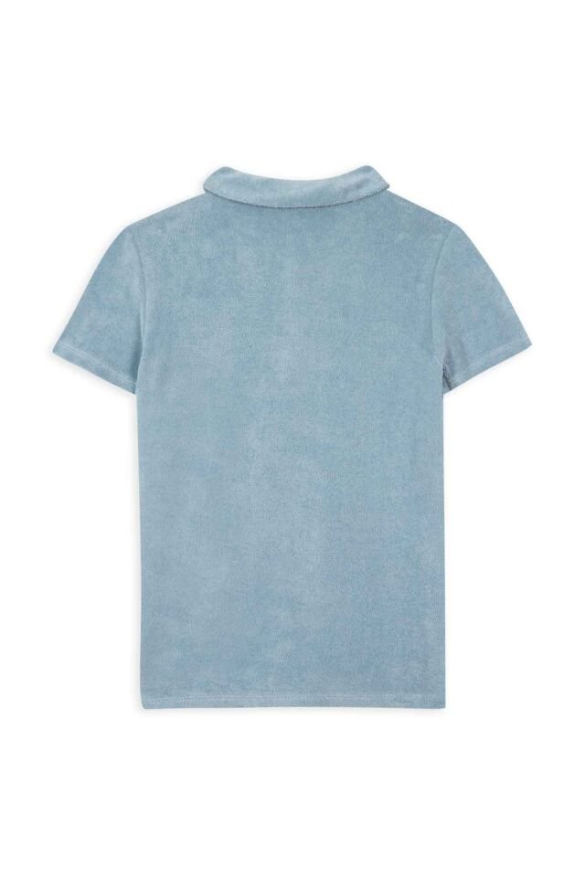 Kısa Kollu Polo T-Shirt Mavi - 6Y