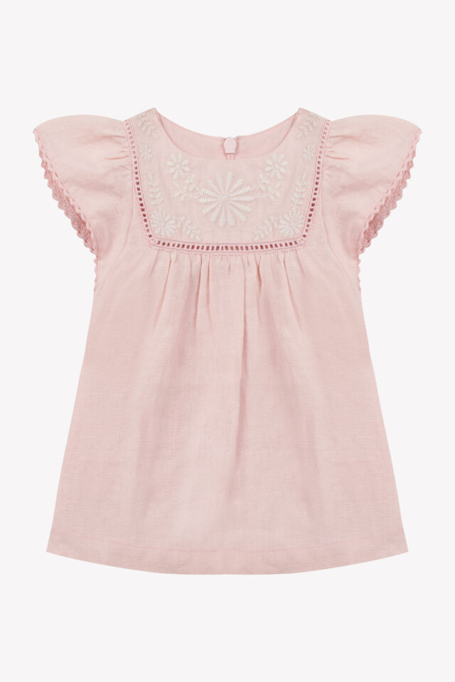 Kısa Kollu Coton Elbise Rosée - 18M