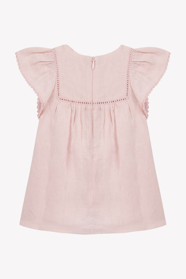Kısa Kollu Coton Elbise Rosée - 18M