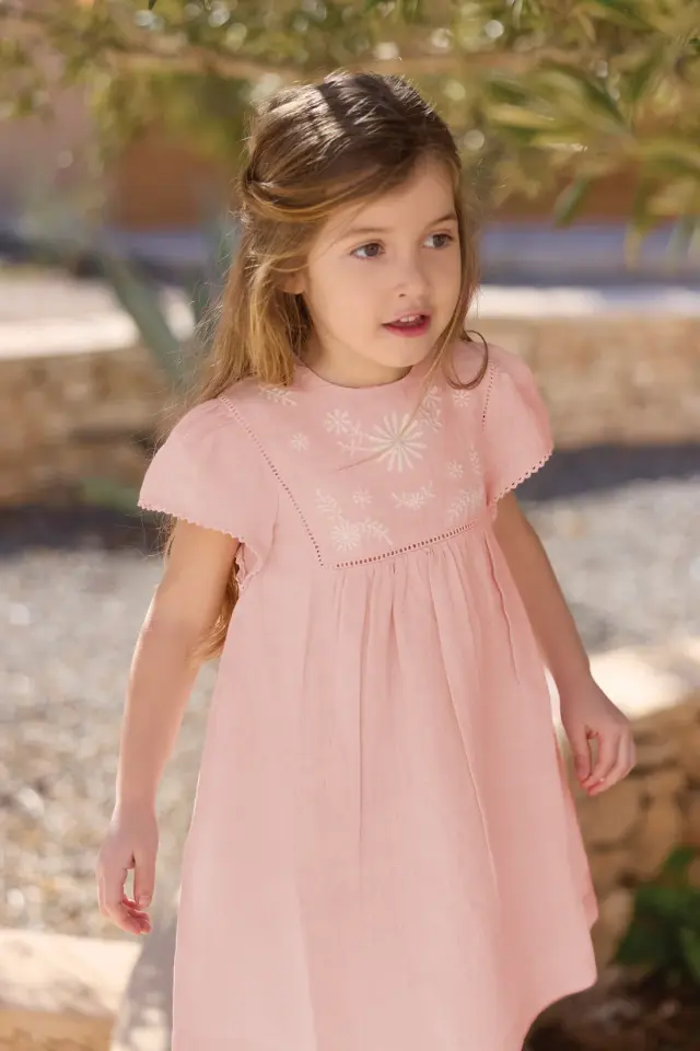 Kısa Kollu Coton Elbise Rosée - 9M