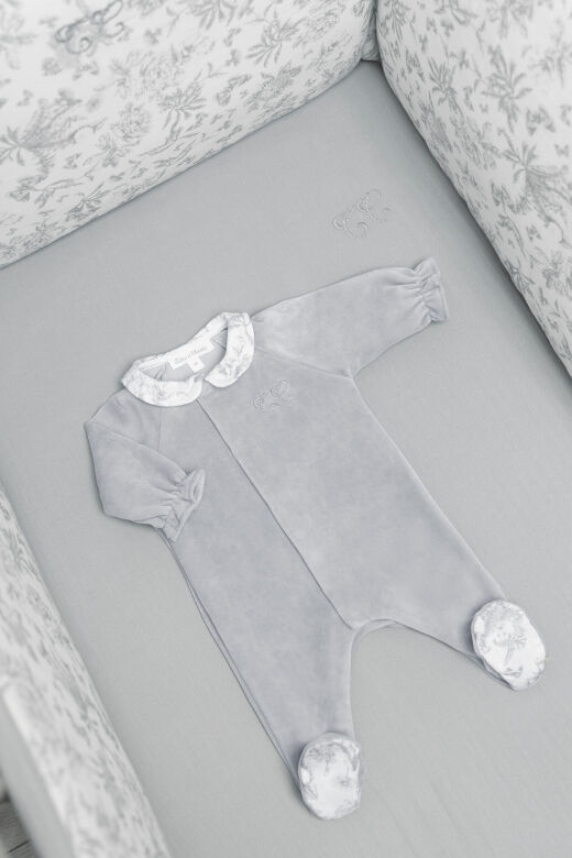 Tulum Toile de Jouy Gris Gris clair rayé - 1M