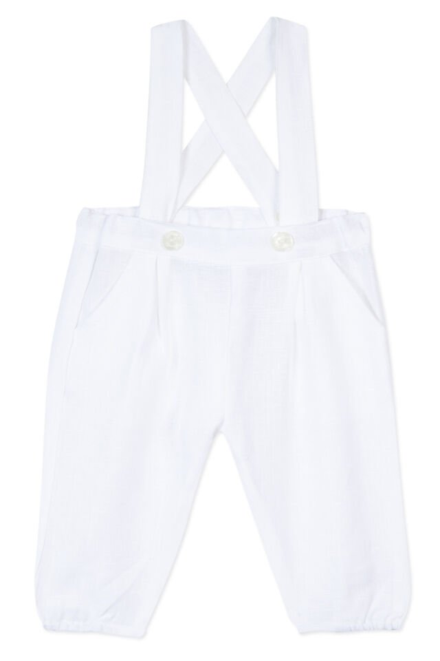 Askılı Keten Pantalon Blanc - Beyaz - 9M