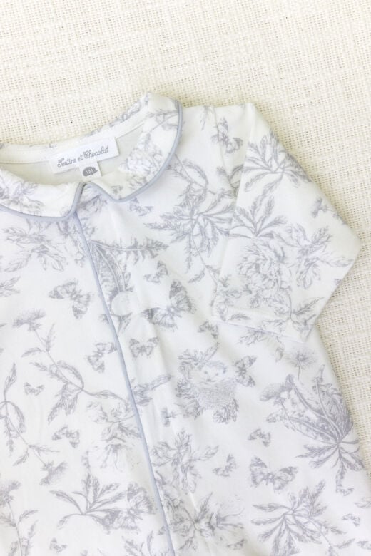 Çiçek desenli tulum Toile de Jouy Lacivert - NAI