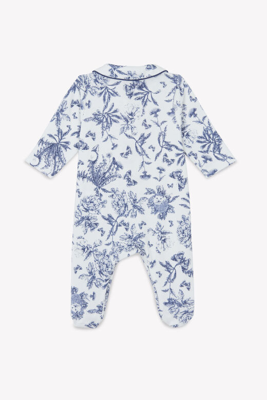 Çiçek desenli tulum Toile de Jouy Lacivert - NAI