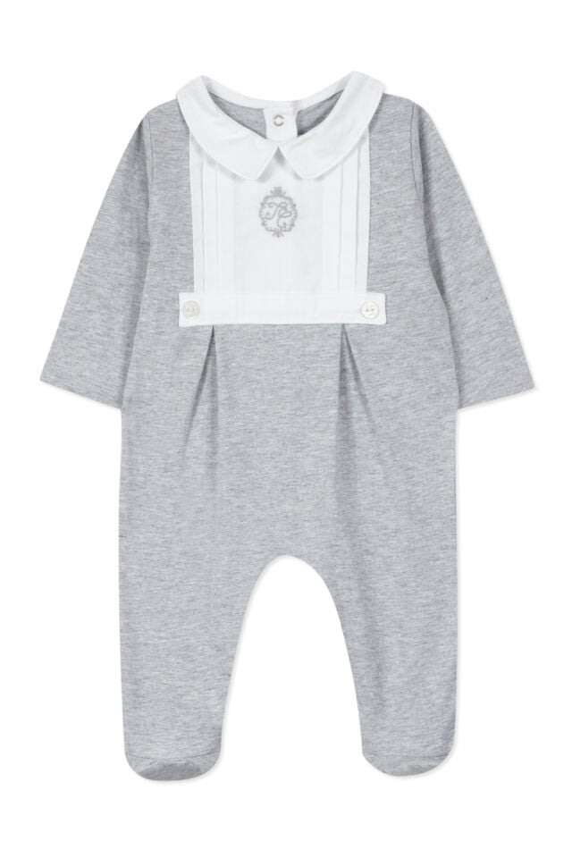 İnce koton Tulum Gris clair rayé - 9M