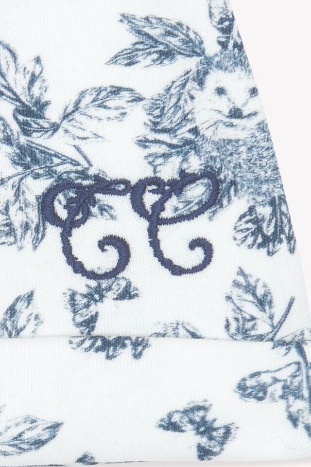 Çiçek Desenli Bone Toile de Jouy Marine - T2