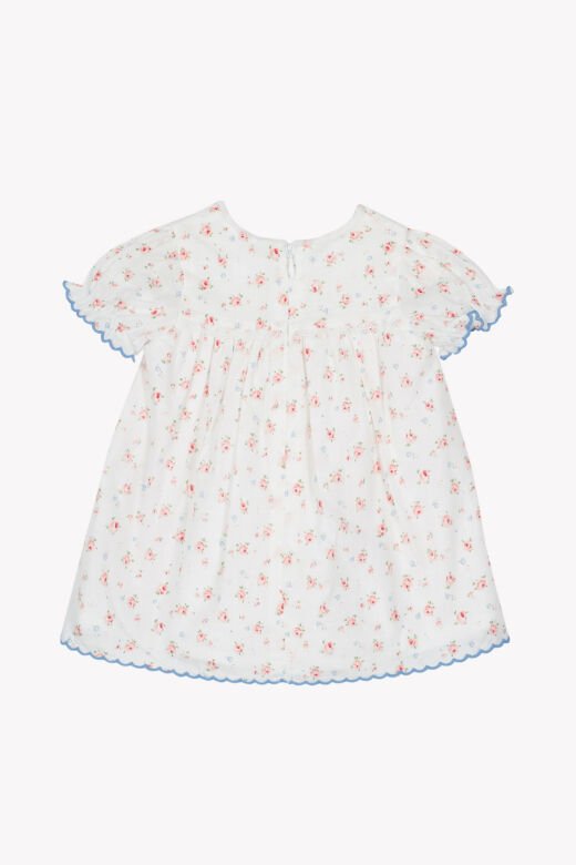 Çiçek desenli coton Elbise Nacre - Ekru - 1Y