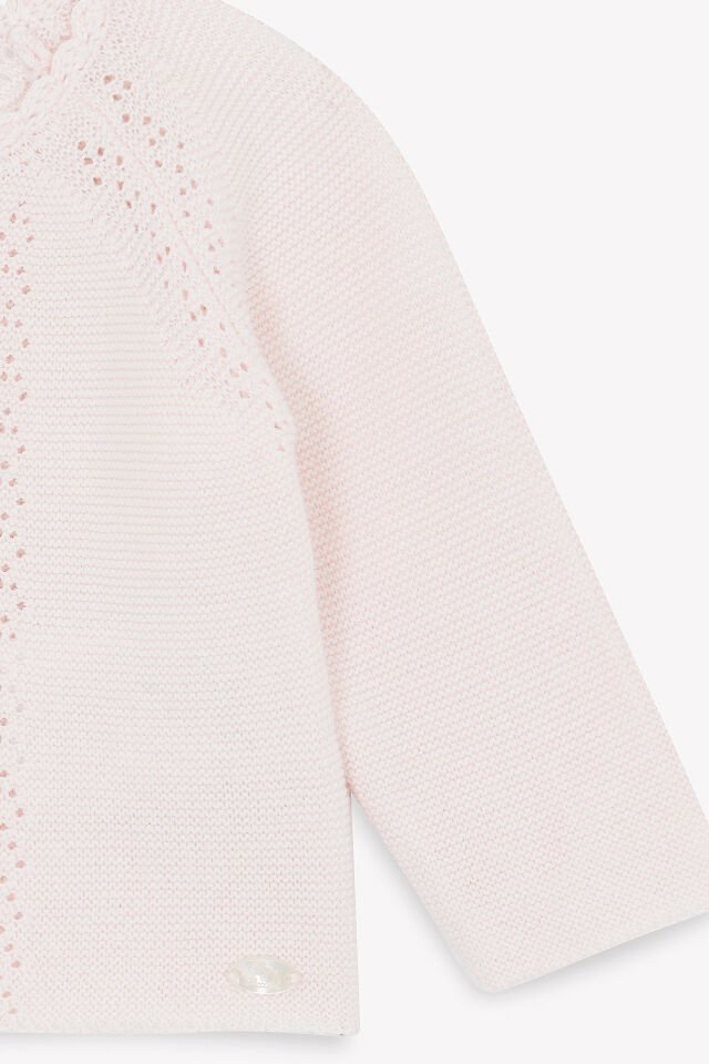 ajurlu Triko Hırka Rose pâle - Soft pembe - 3M