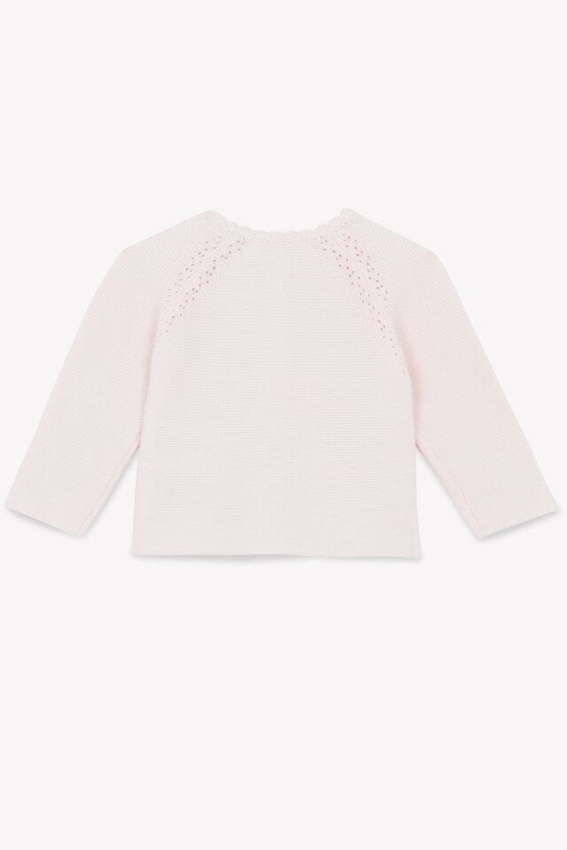 Ajurlu Triko Hırka Rose pâle - 6M