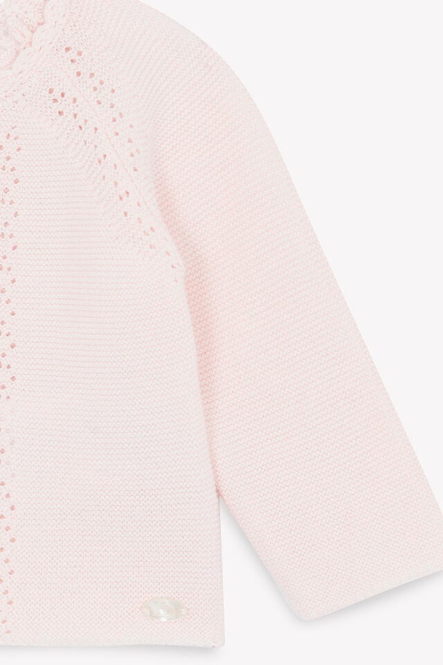 ajurlu Triko Hırka Rose pâle - 6M