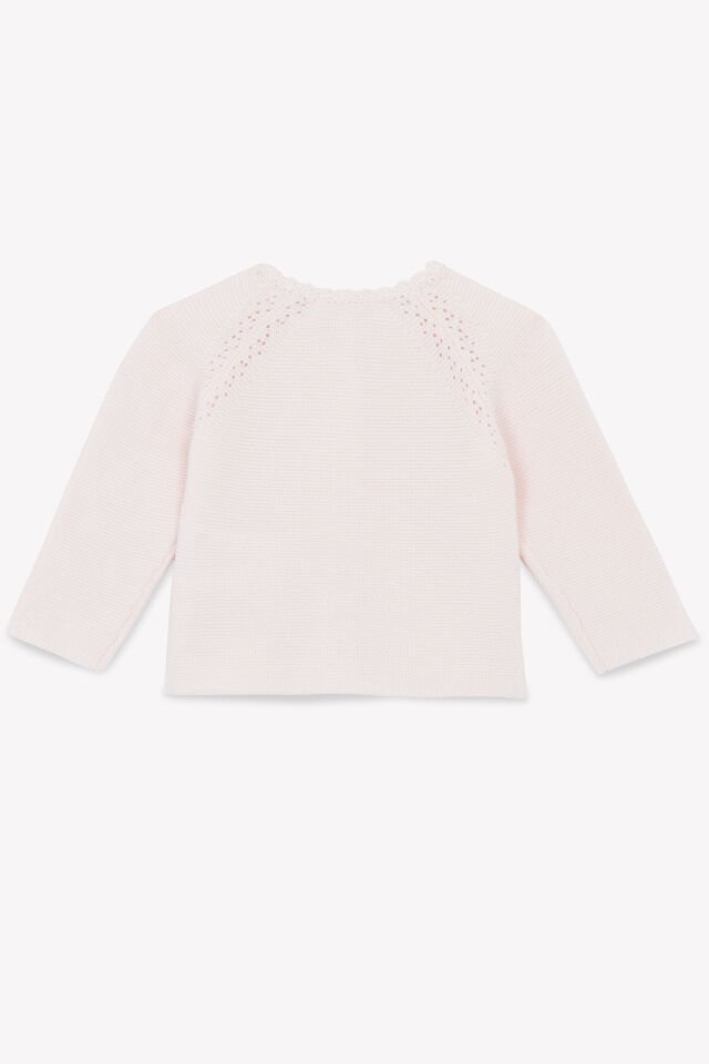 ajurlu Triko Hırka Rose pâle - Soft pembe - 9M