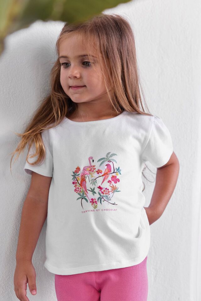 Coton T-Shirt Vermillon - Turuncu kırmızı - 3Y