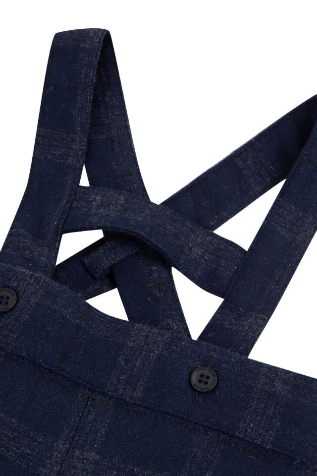 kareli  Askılı Pantalon Lacivert - 1Y