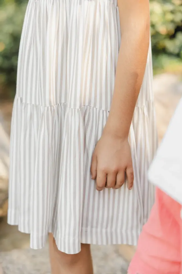 Çizgili Elbise Châtaigne - 6Y