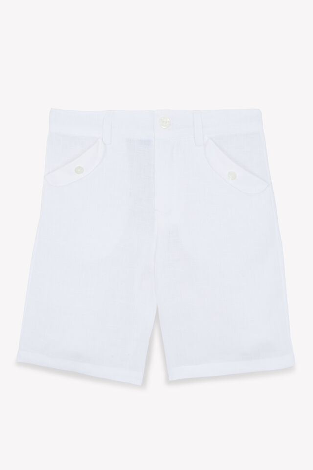 Keten Şort Blanc - 6Y