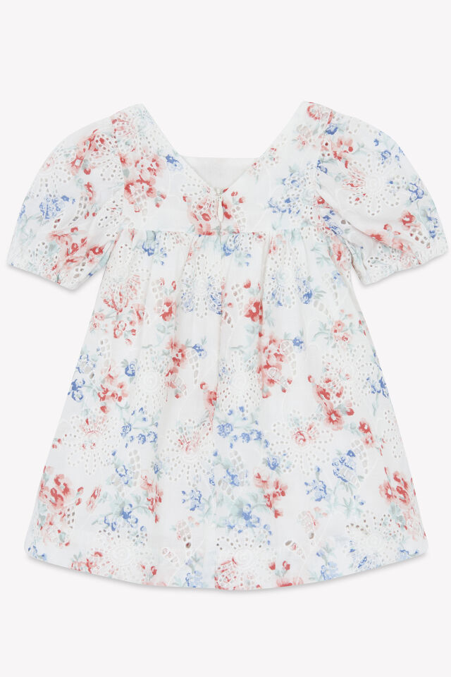 Çiçek Desenli Elbise Blanc - 2Y