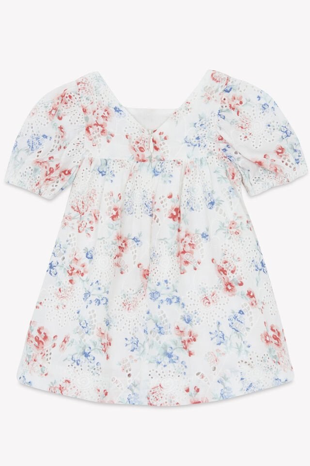 Çiçek Desenli Elbise Blanc - 6M