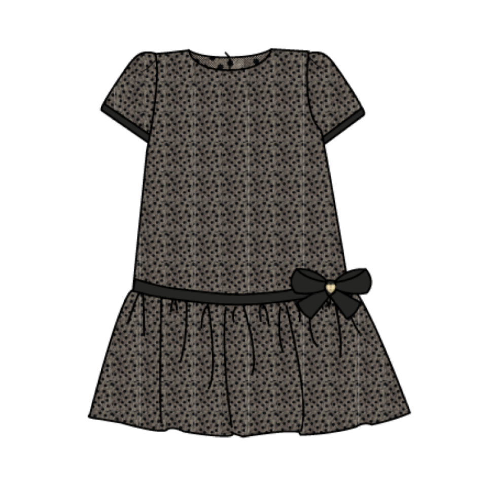 mini puanlı şık Elbise Siyah - 5Y
