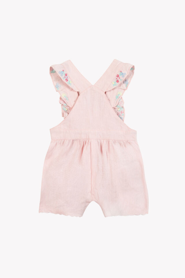 Nakışlı Keten Salopet