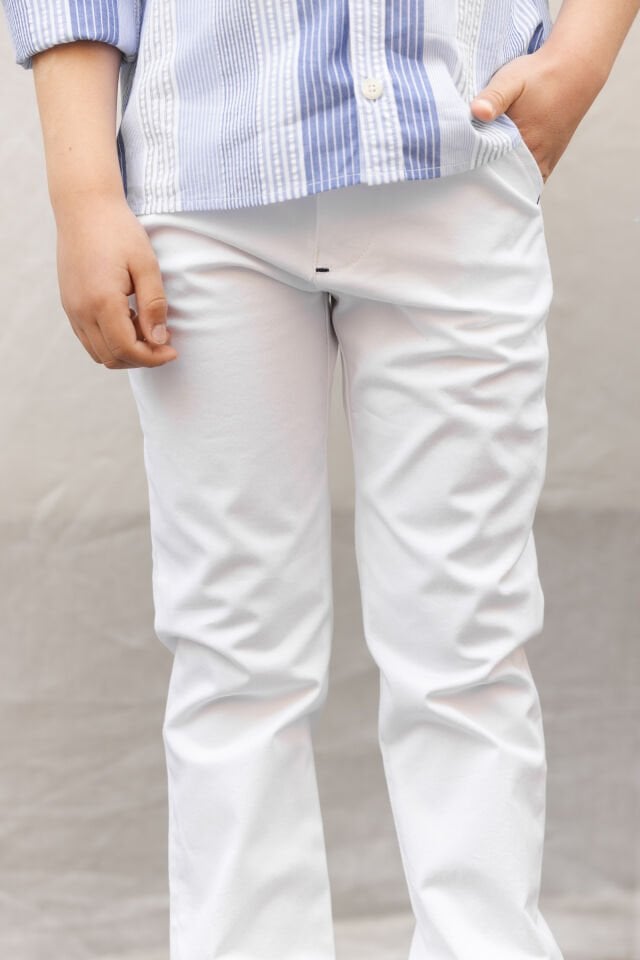 Beyaz Spor Coton Pantalon Blanc - 6Y
