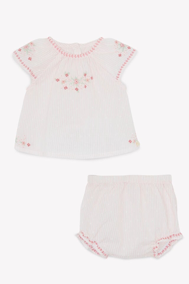 Tunik + Bloomer Rose pâle - 1Y