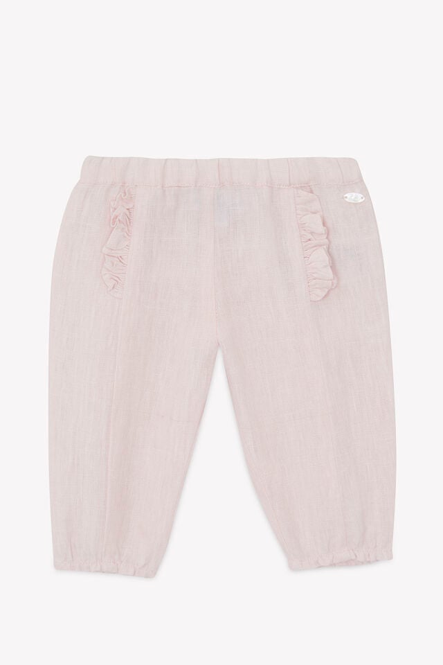 Düz Renk Keten Pantalon