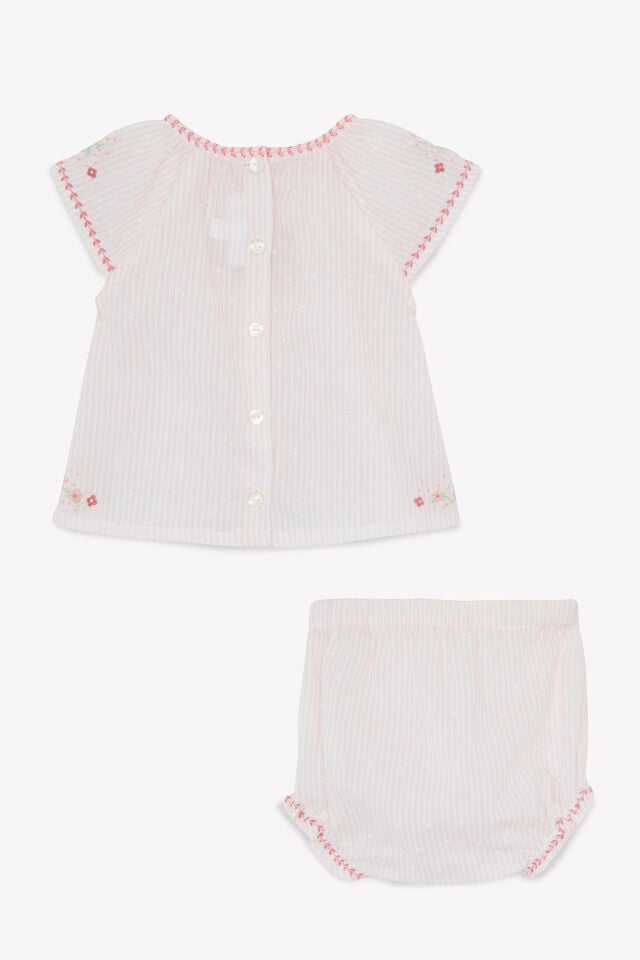 Tunik + Bloomer Rose pâle - 9M