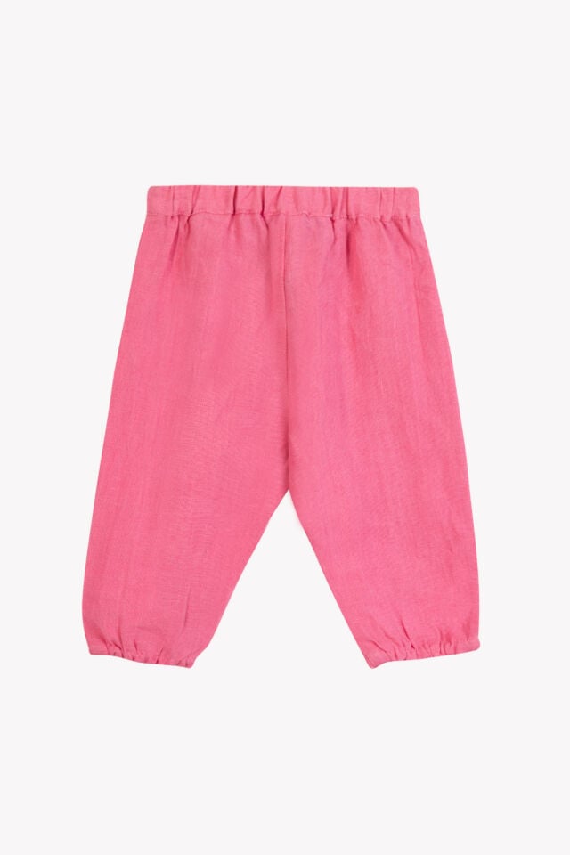 Düz Renk Keten Pantalon Bougainvillier - 4Y
