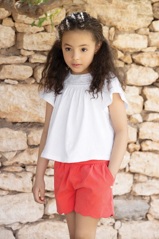 Dantel Yakalı T-Shirt