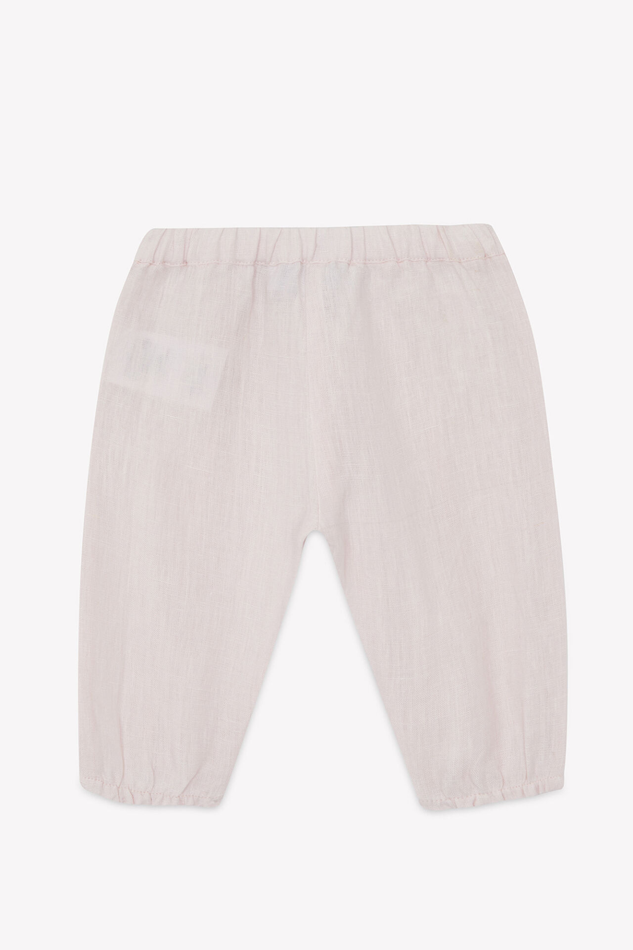 Düz Renk Keten Pantalon Rose pâle - 3Y