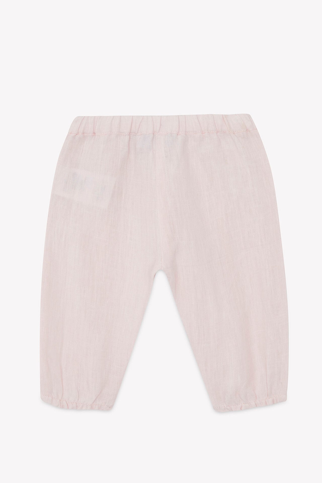 Düz Renk Keten Pantolon Rose pâle - 4Y