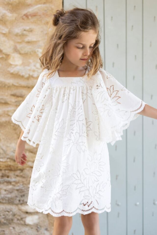Dantel Yakalı T-Shirt Blanc - 4Y