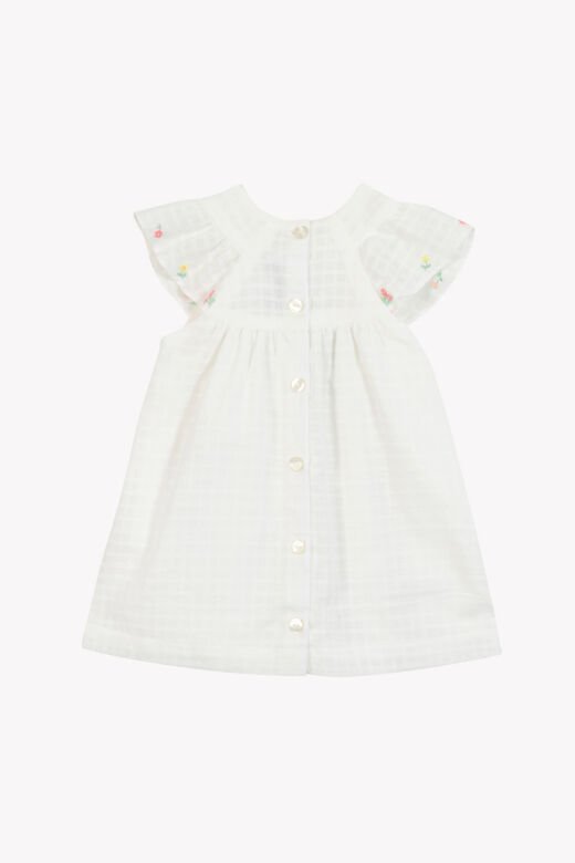 nakışlı coton Elbise Blanc - Beyaz - 18M