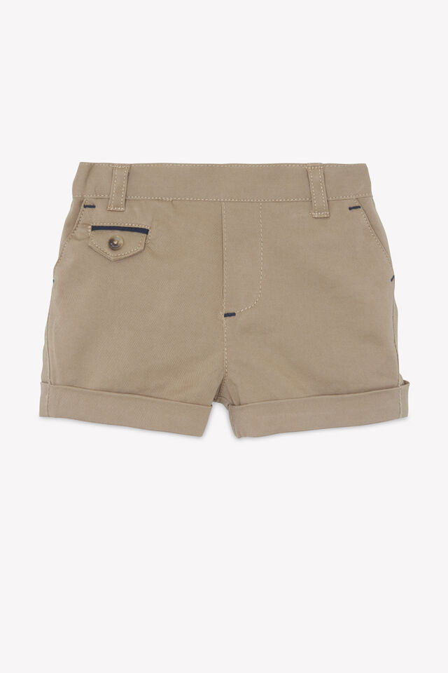 Düz Renk Coton Şort Sable - 3Y