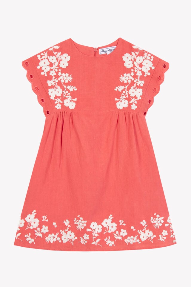 Keten Elbise Bougainvillier - 4Y