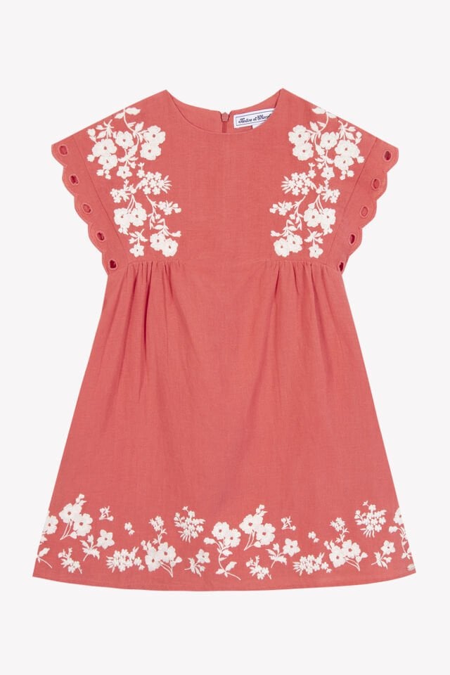 Keten Elbise Bougainvillier - 4Y
