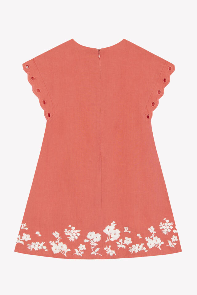 Keten Elbise Bougainvillier - 4Y