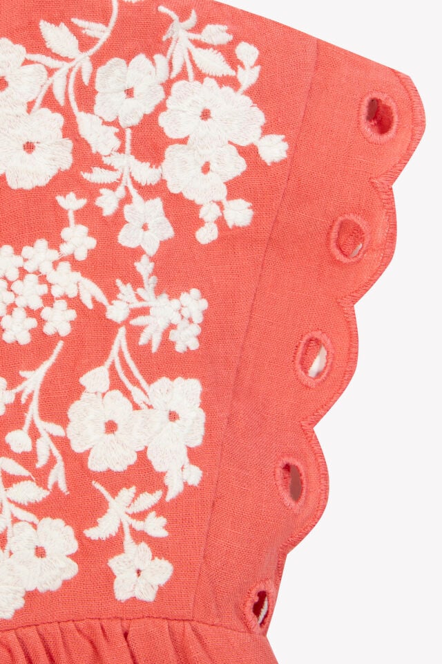 Keten Elbise Bougainvillier - 4Y