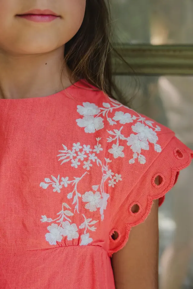 Keten Elbise Bougainvillier - 6Y